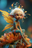 Elf op oranje bloem