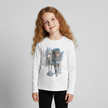 Elfje met Unicorn - Premium shirt met lange mouwen - wit