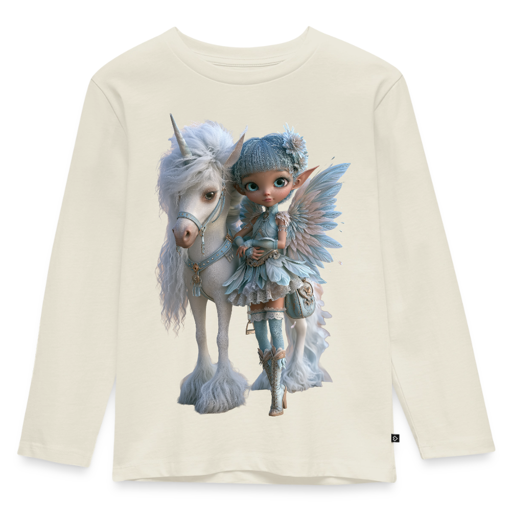 Elfje met Unicorn - Premium shirt met lange mouwen - natuurwit