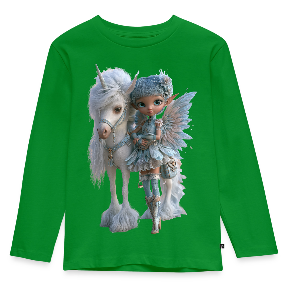 Elfje met Unicorn - Premium shirt met lange mouwen - groen