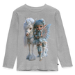 Elfje met Unicorn - Premium shirt met lange mouwen - grijs gemêleerd