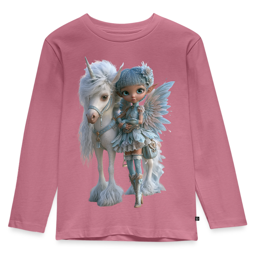 Elfje met Unicorn - Premium shirt met lange mouwen - mauve
