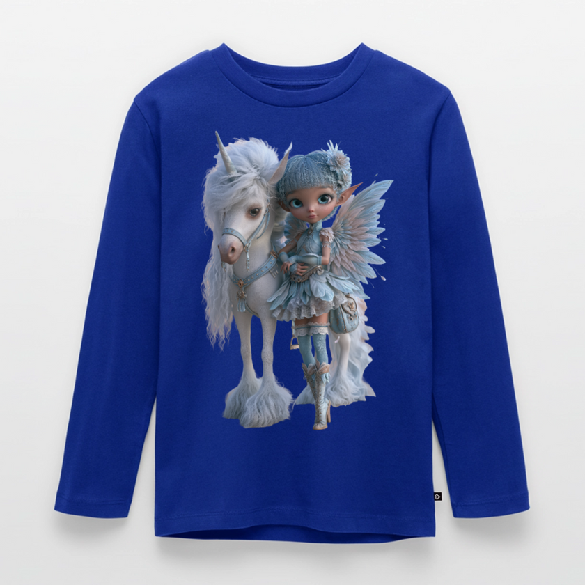 Elfje met Unicorn - Premium shirt met lange mouwen - koningsblauw