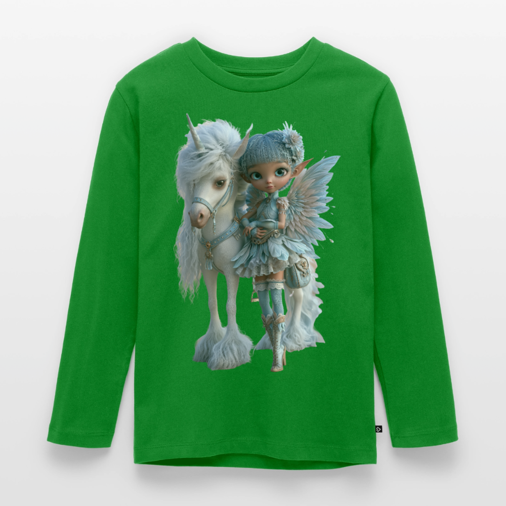 Elfje met Unicorn - Premium shirt met lange mouwen - groen