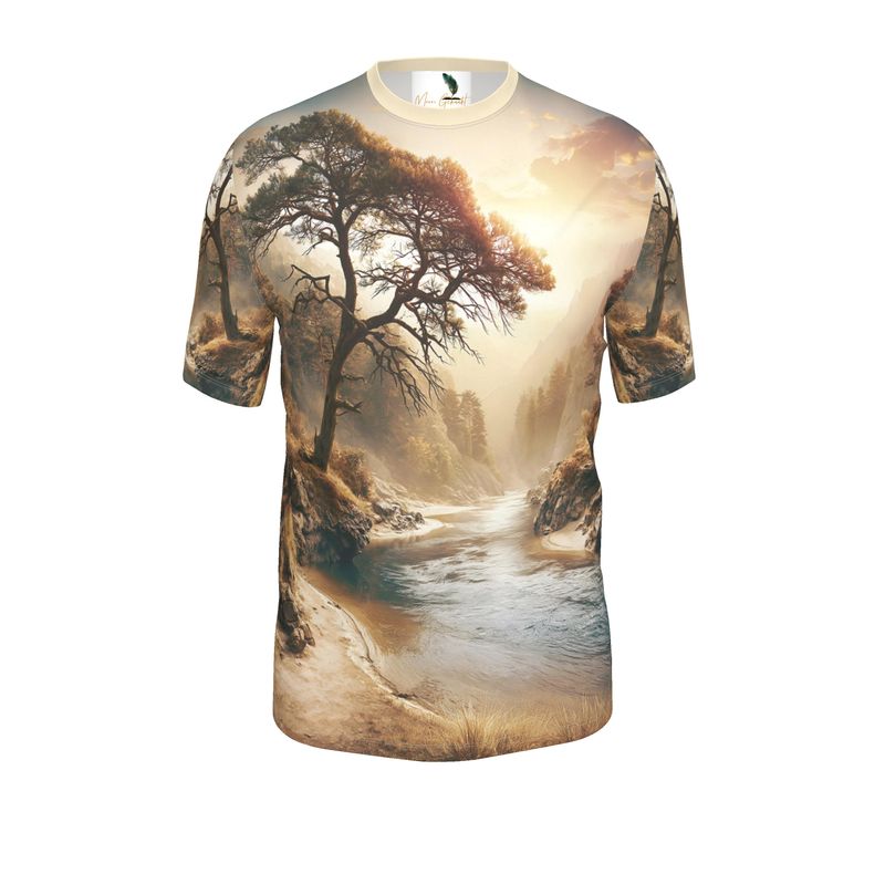 Vintage landschap t-shirt met korte mouw