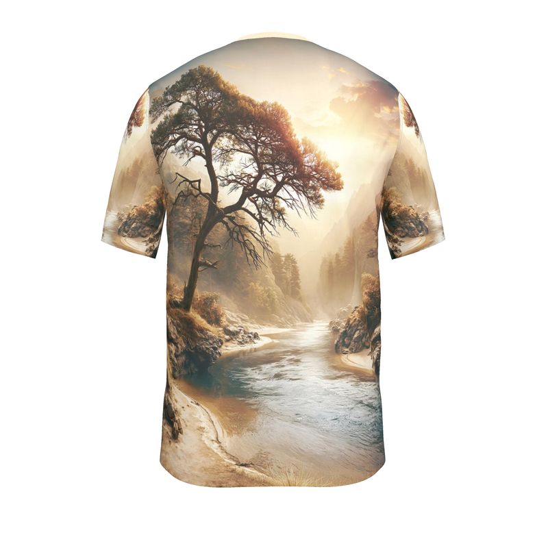 Vintage landschap t-shirt met korte mouw