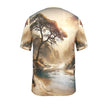 Vintage landschap t-shirt met korte mouw