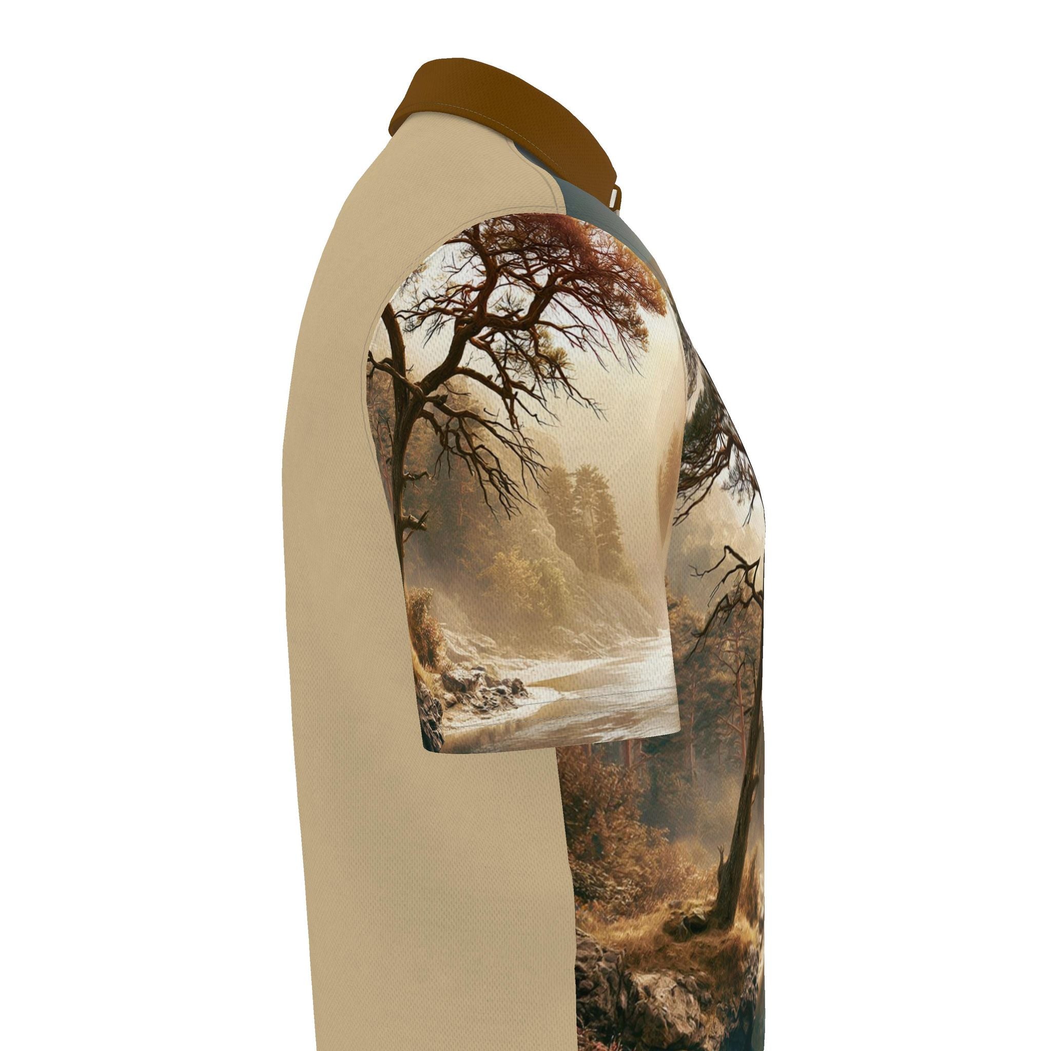 Luxe Heren Polo met Vintage landschap print