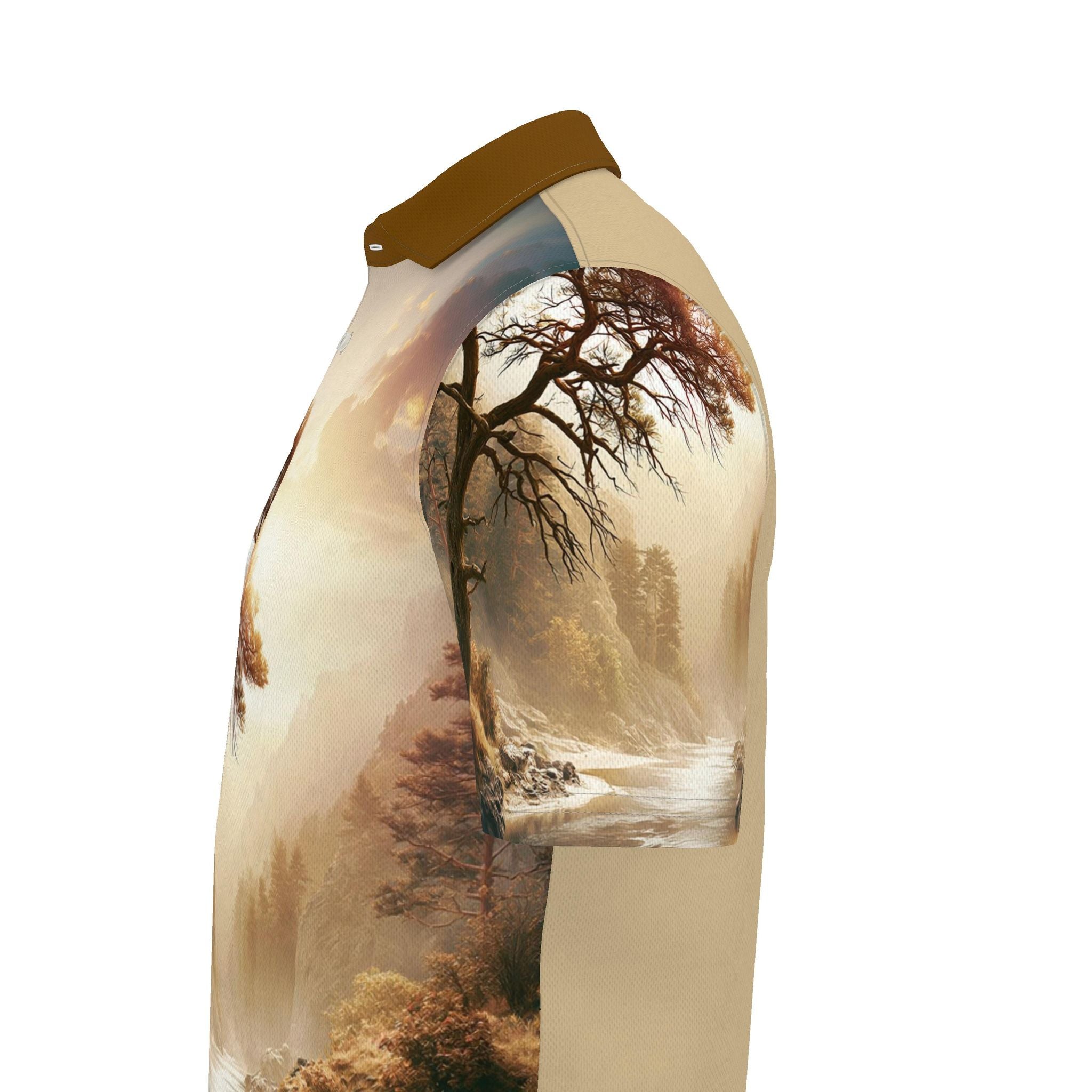 Luxe Heren Polo met Vintage landschap print