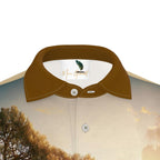 Luxe Heren Polo met Vintage landschap print
