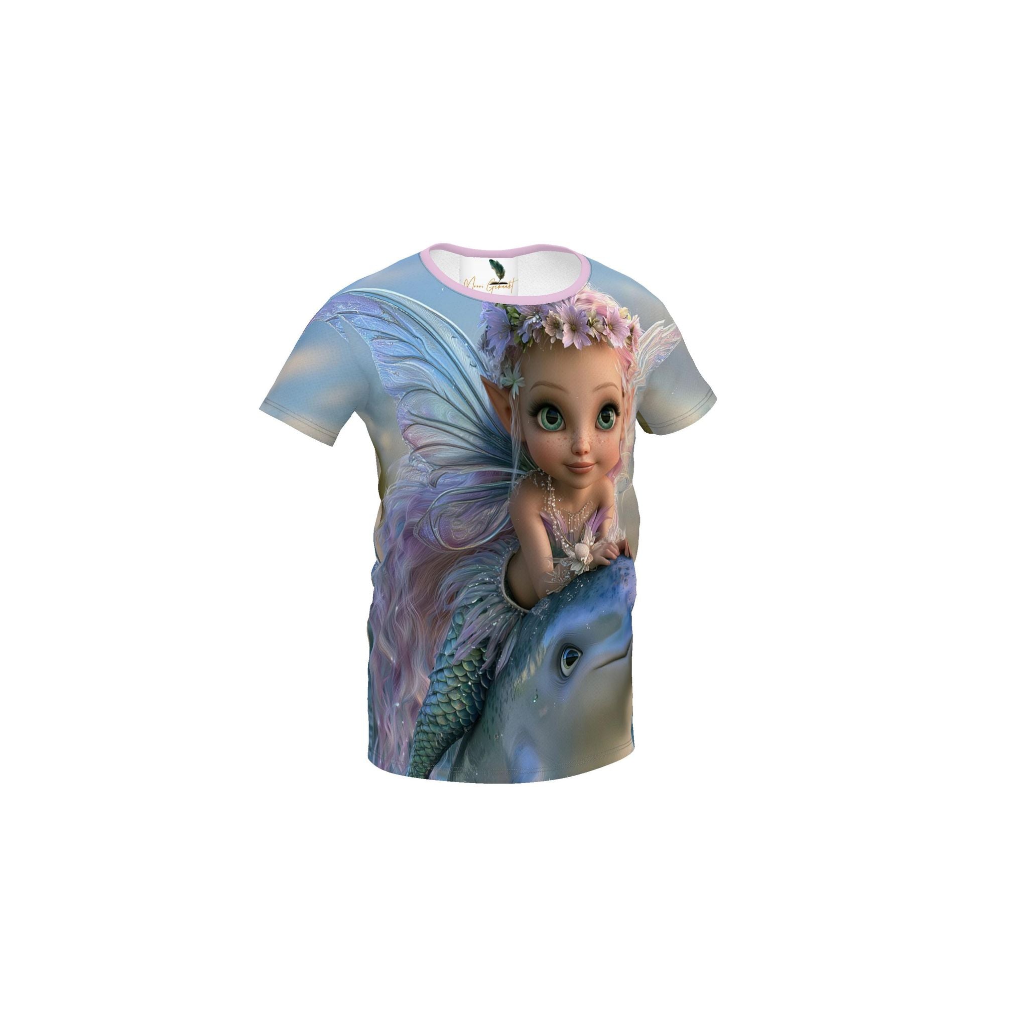 Zeemeermin met dolfijn t-shirt | voor- en achterzijde bedrukt