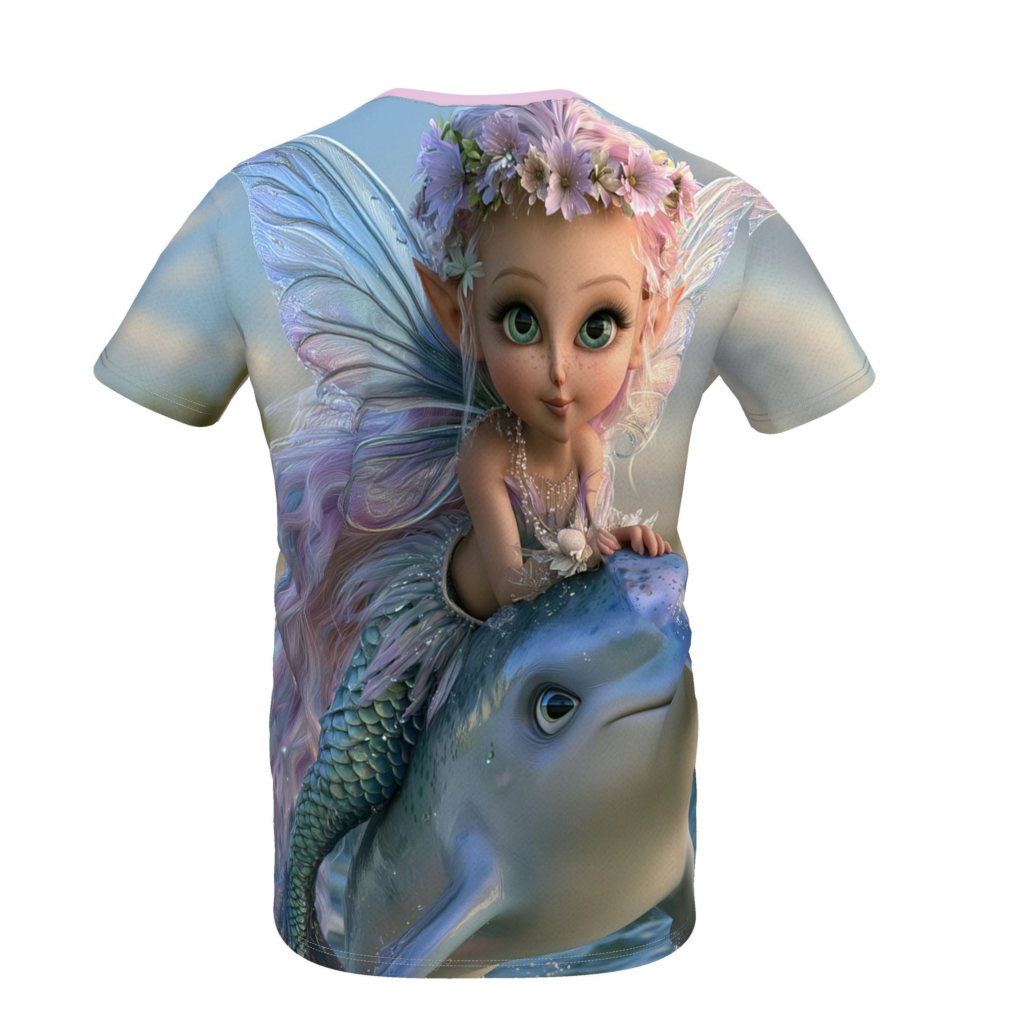 Zeemeermin met dolfijn t-shirt | voor- en achterzijde bedrukt