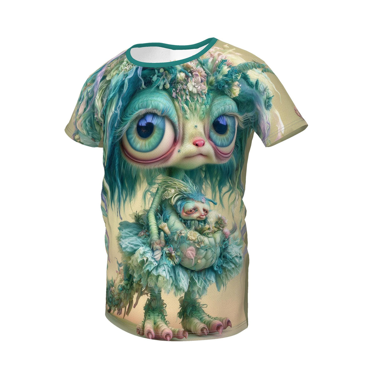 Kangoeroe monster t-shirt met korte mouw - voorzijde bedrukt
