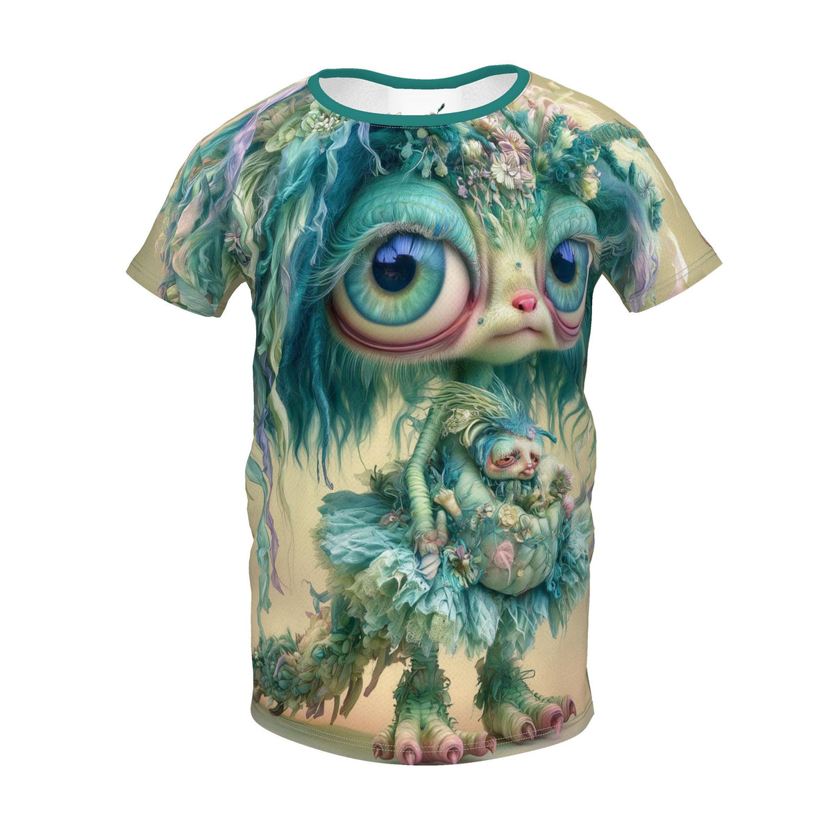 Kangoeroe monster t-shirt met korte mouw - voorzijde bedrukt