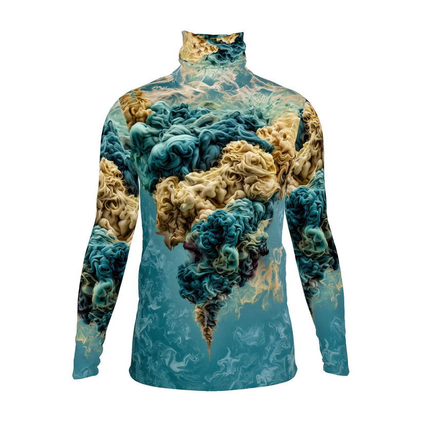 Heren slimfit coltrui met Cloudy print
