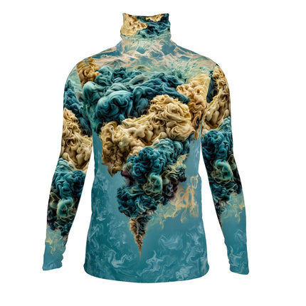 Heren slimfit coltrui met Cloudy print