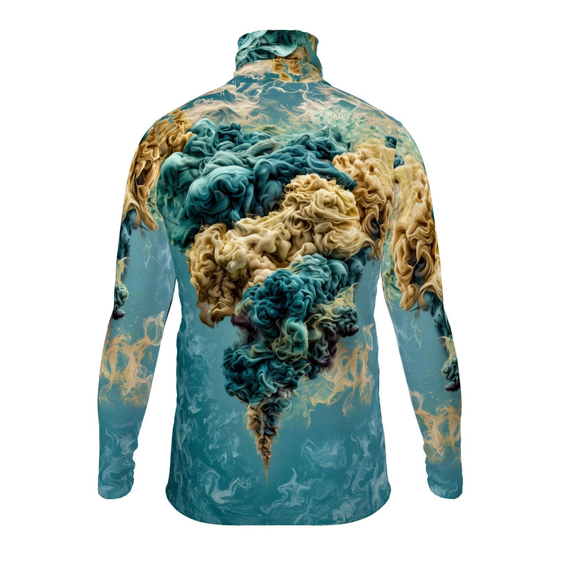 Heren slimfit coltrui met Cloudy print