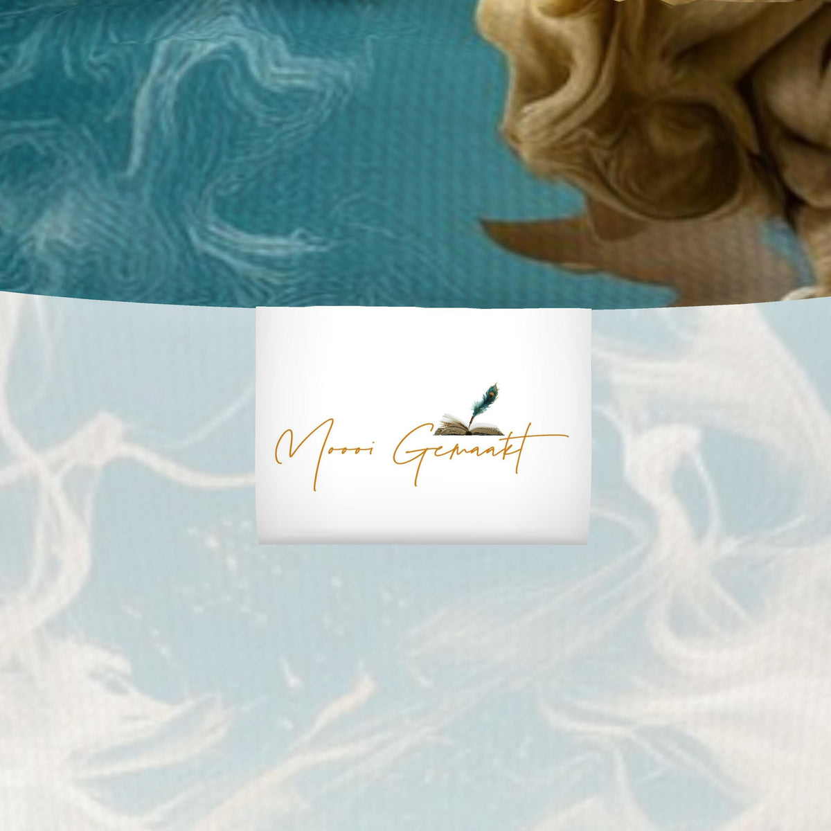 Heren slimfit coltrui met Cloudy print