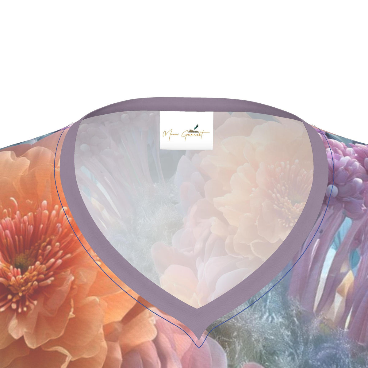 Luxe Dames T-shirt met lange mouw en Bloemen in IJsgrot Print
