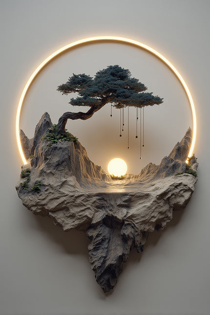 Bonsai op de rotsen