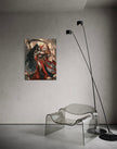 Death Violin kunstwerk als mystieke en duistere wanddecoratie in een sfeervolle kamer of gameroom