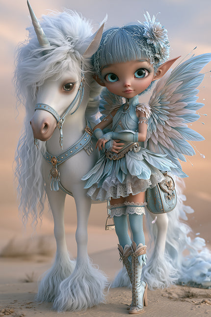 Elfje met unicorn