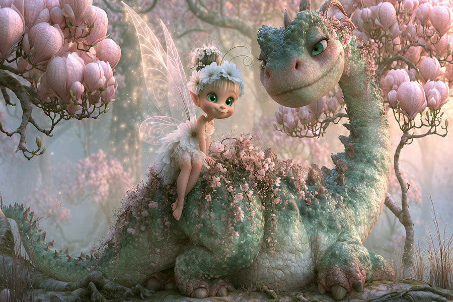 Elf op dinosaurus