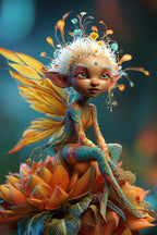 Elf op oranje bloem