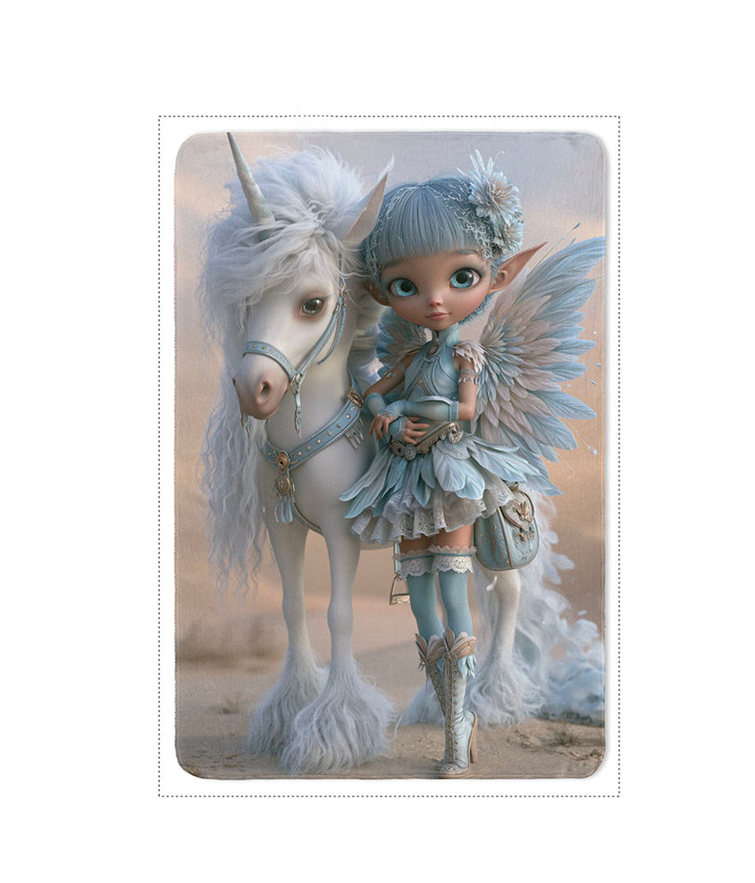 Fleece blanket Elfje with Unicorn 100x150 or 150x200 cm