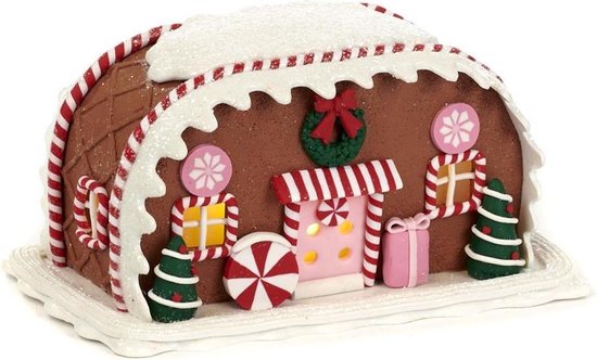 Gingerbread caravan met LED - 8,5x17cm
