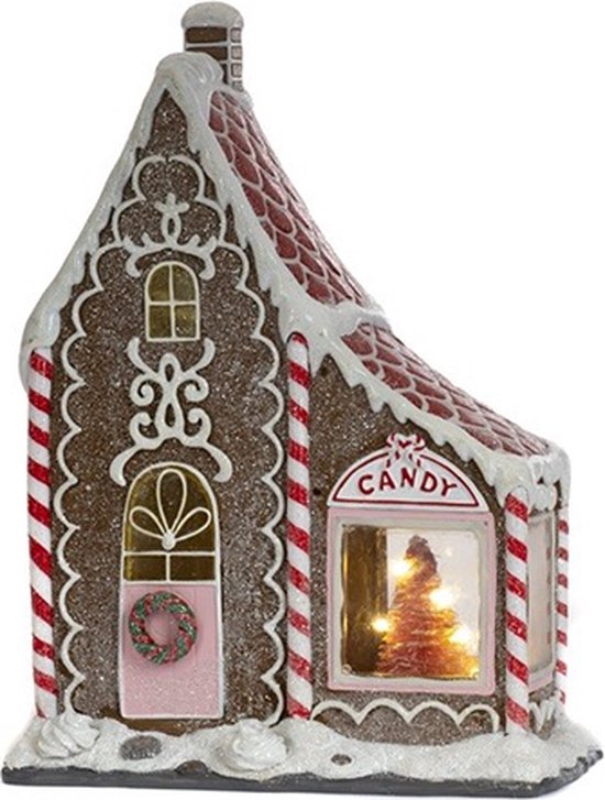 Gingerbread huis met LED - 24cm