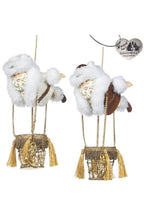 Kerstman met ballonmandje - 13,3cm (set van 2 stuks)