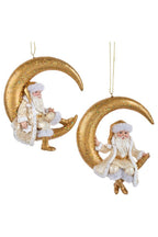 Kerstman op de maan 10 cm (set van 2 stuks)