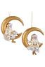 Kerstman op de maan 10 cm (set van 2 stuks)