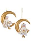 Santa op de maan 10 cm (set van 2 stuks)