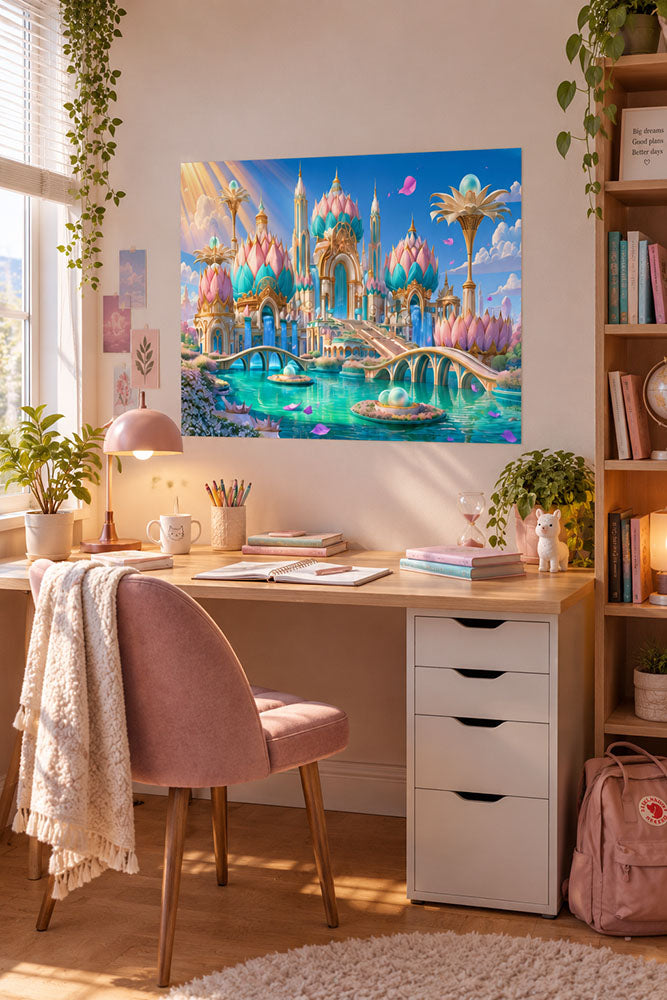 Lotus Tempel - Fantasie Wanddecoratie