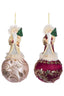 Majestic Santa op kerstbal - 18cm (set van 2 stuks)