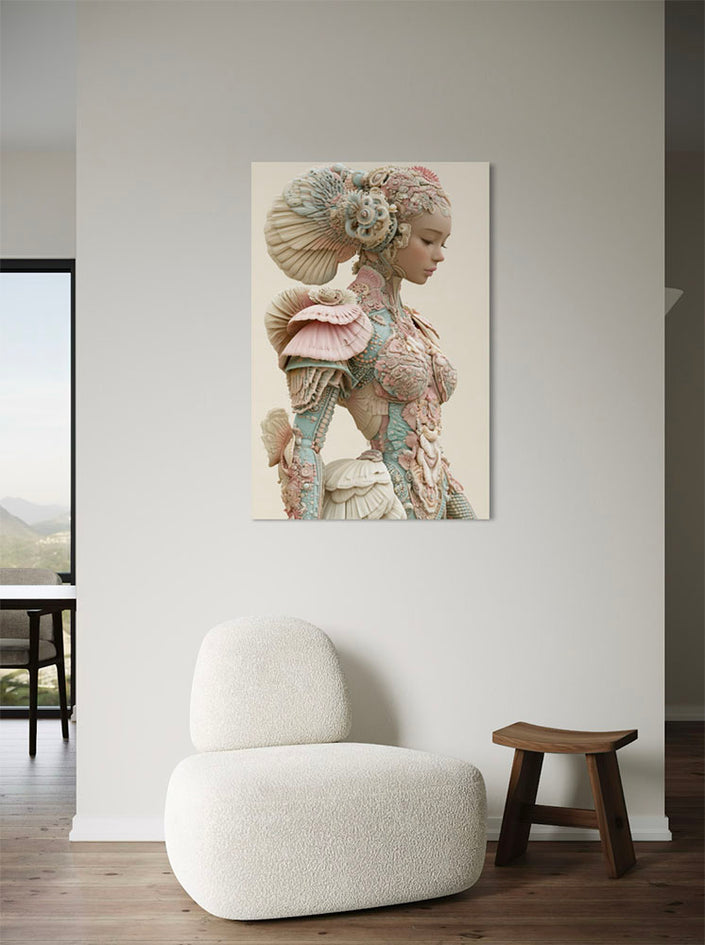 Pastel Elegance portretten wanddecoratie als stijlvol en chic kunstwerk aan de muur in een modern interieur