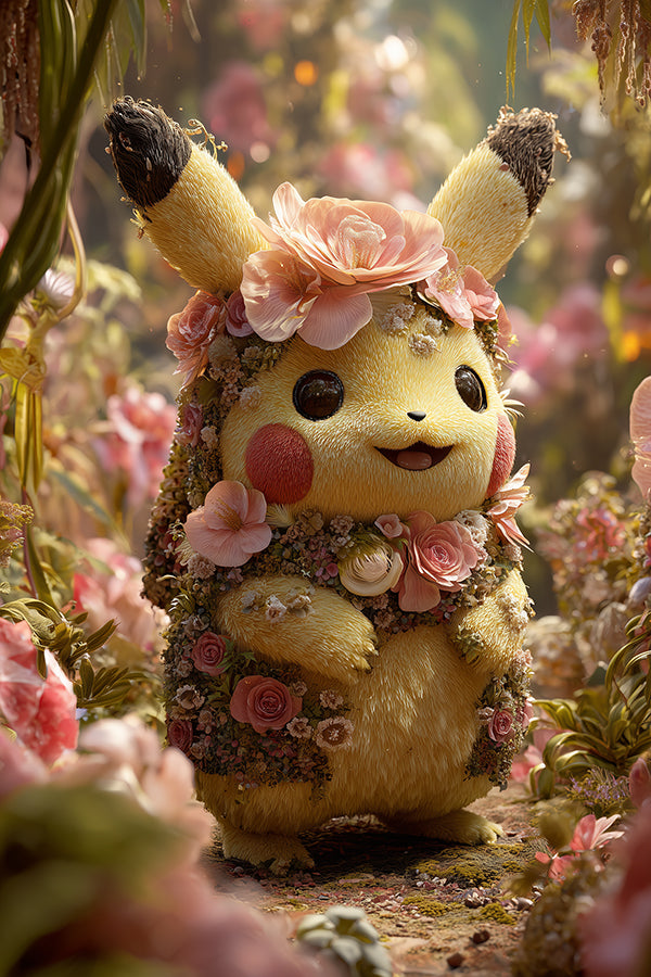 Pickachu met bloemenjas