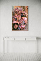 roze scooter schilderij