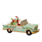Santa in Oldtimer met LED - 30,5cm