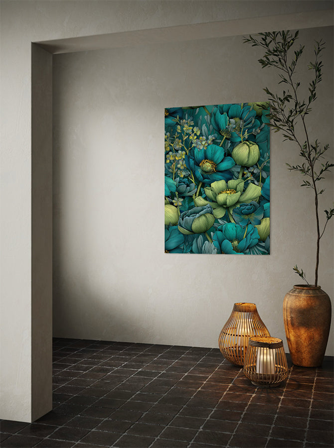 bloemen op canvas