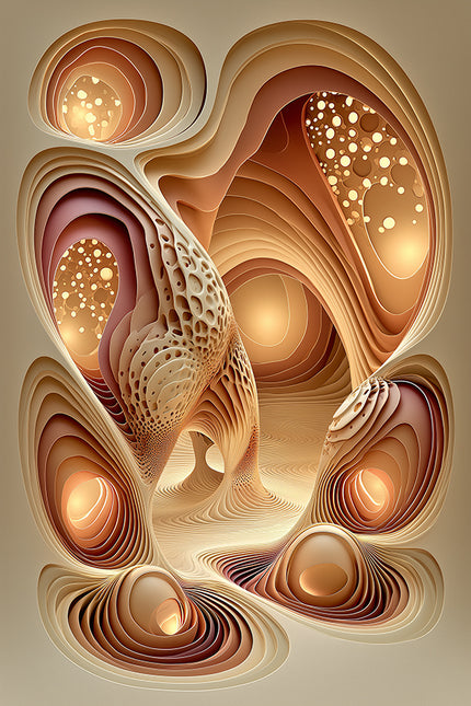 Vloeiende lijnen schilderij